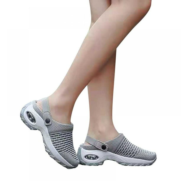 Womens Mules Clogs Casual Lightweight Platform Mesh Sneaker Sandals Beach Shoes